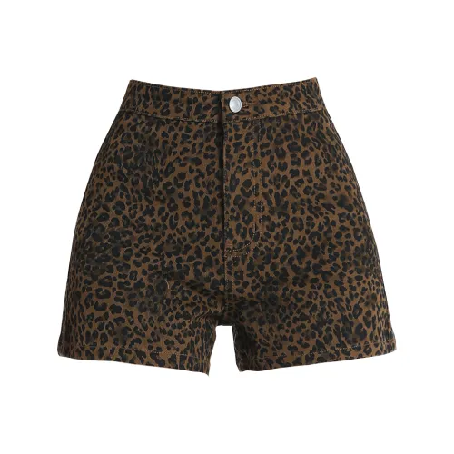 SHIJI Леопардовый принт Женские джинсовые шорты
