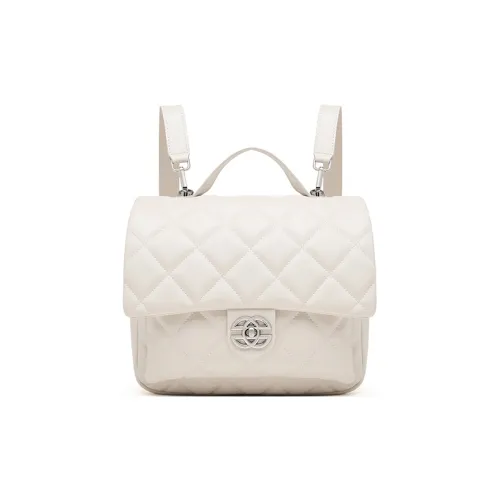 Carnival Keep Рюкзак из коровьей кожи Женские Экрю Черный