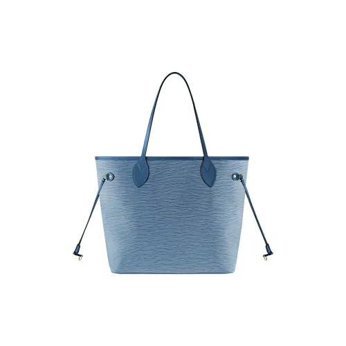 LOUIS VUITTON NEVERFULL Коровья кожа Тоут Сумка Сумка для покупок Сумка Сумка через плечо Средний Женская Синяя