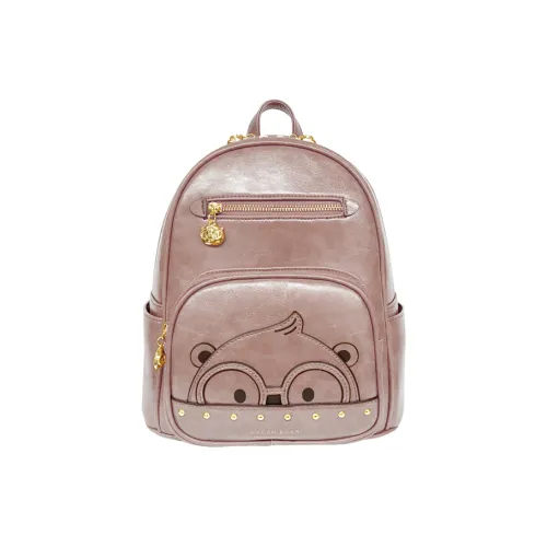 CREAM BEAR ПУ (полиуретан) Carry Рюкзак Женские Розовый Коричневый