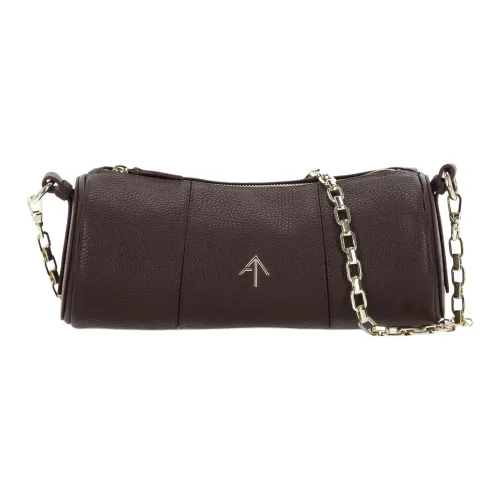 Manu Atelier Цилиндр Телячья кожа Цилиндрическая сумка Сумка через плечо Женская Темно-коричневая