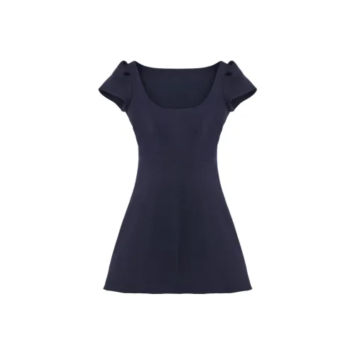 Alexander McQueen Короткий рукав Платье Женское Морской синий