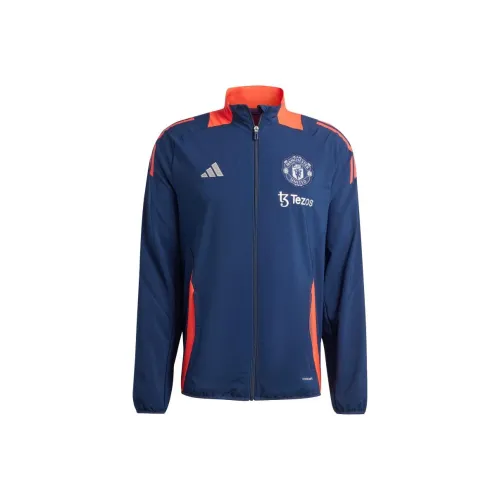 Adidas Manchester United Tiro 24 Куртка Мужская Полуночный Индиго Ярко-Красный