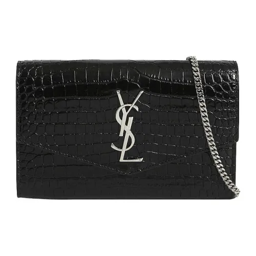 SAINT LAURENT Коровья кожа Конверт Сумка Кошелек Сумка через плечо Сумка на плечо Женская Черная