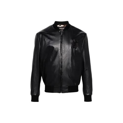 Roberto Cavalli SS24 Leather Jacket Men's Black