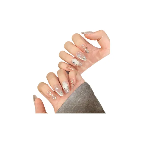 CAIYOUSHU Барокко Капля Слезы Звезды Луна Мечтательный Фея False Nail Овал Укороченный Розовый Градиентный Милый