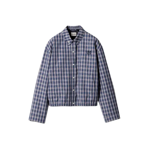 MIU MIU SS25 Куртки и Пальто Женские Синие