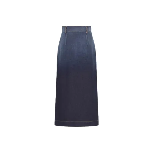 DIOR Синие Женские Джинсовые Длинные Юбки