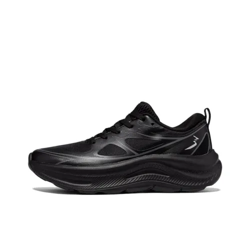 361° Slip-resistant Abrasion-resistant Low Top Casual Sprint Running Shoes Women's Obsidian Black