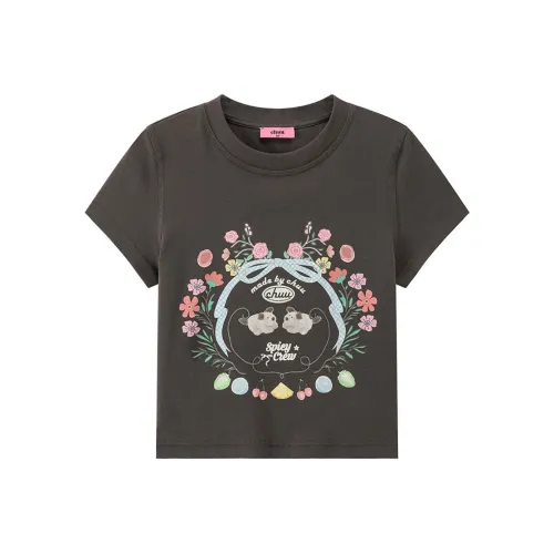 CHUU Угольно-серые Женские Футболки