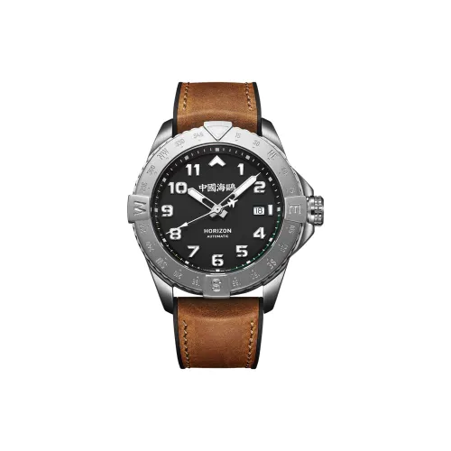 Sea Gull PILOT Skyline Collection Автоматический Механический Механизм Силиконовый Ремешок Часы Мужские Черный Циферблат