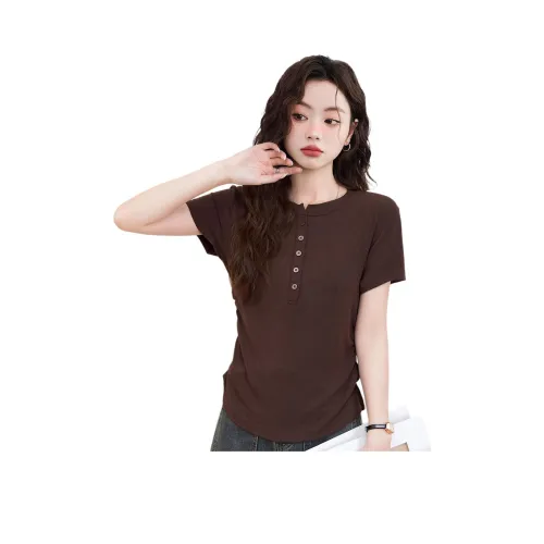 FAWENXIANGZI Темный кофейный Женские футболки