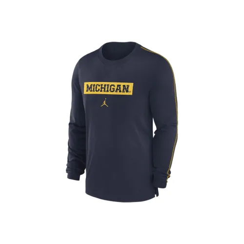 Jordan Michigan Wolverines T-Shirt Мужская Темно-синяя