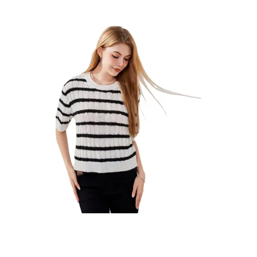 FAWENXIANGZI Черно-белый Женский Трикотаж