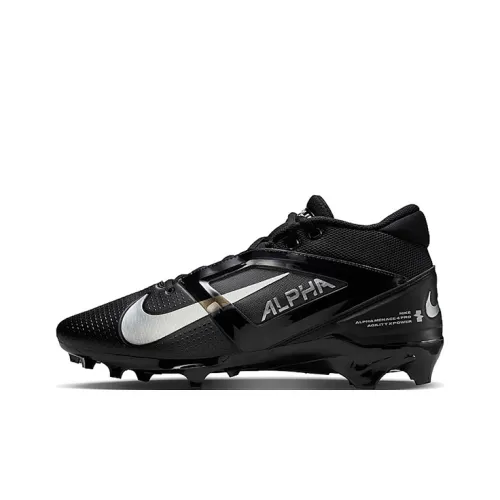 Nike Alpha Menace 4 Pro Slip-Resistant Abrasion-Resistant Football Cleats Unisex Black Найк Alpha Menace 4 Pro противоскользящие устойчивые к истиранию футбольные бутсы унисекс черные