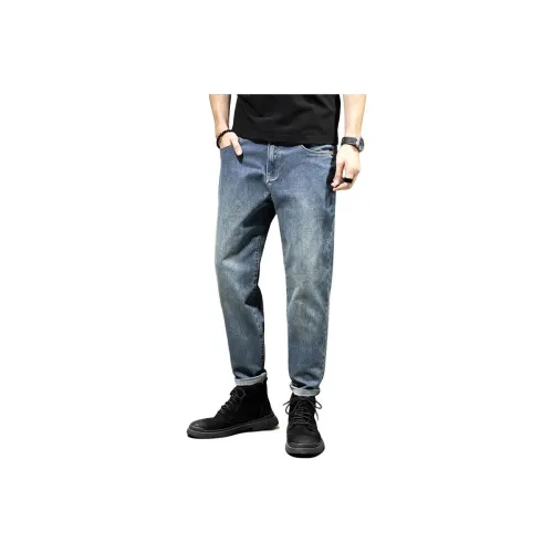 YUQIAN Винтажные синие мужские джинсы