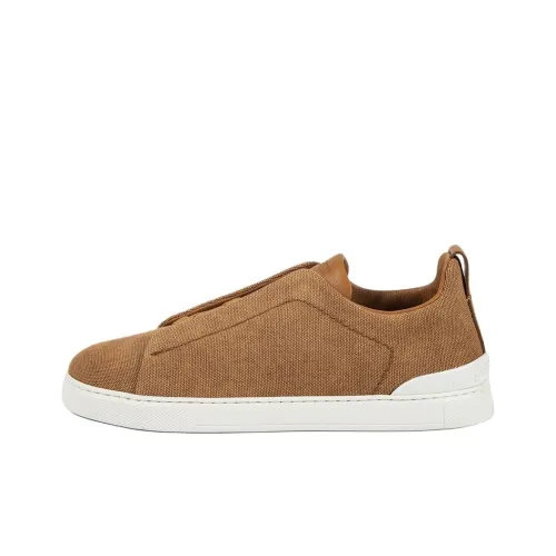 Ermenegildo Zegna Triple Stitch Скейтборд Кроссовки Низкие Коричневые Мужские
