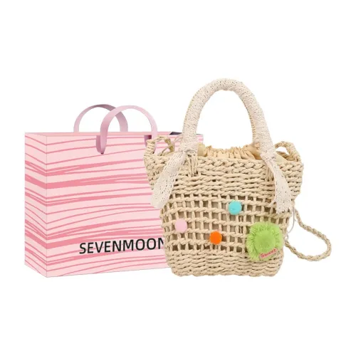 SEVENMOONS Сумка через плечо из соломенной ткани сумка для женщин цвет экрю коричневый