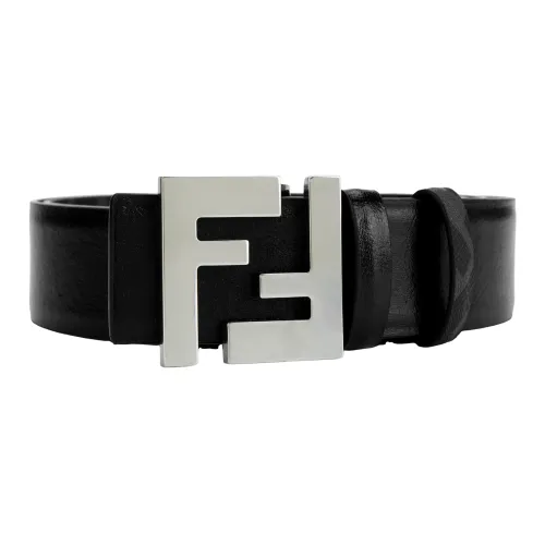 FENDI Телячья кожа полиуретан хлопок полиэстер кожа ремни мужской черный ширина 3,5 см