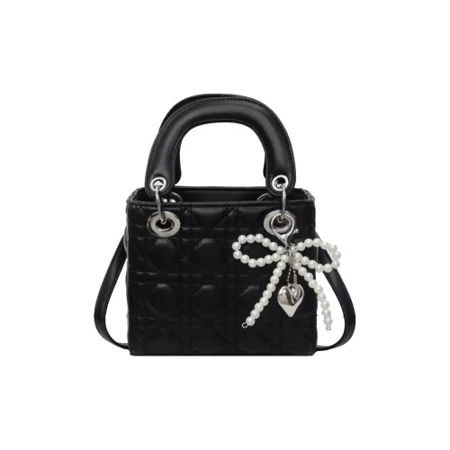 SUN EARTH U ПУ (полиуретан) Lady Dior Сумка Стандартная Женская Черный Розовый Экрю