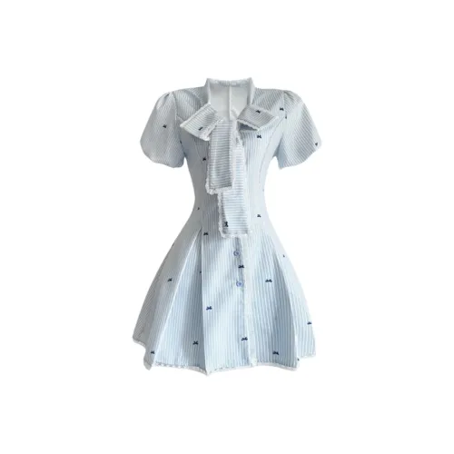 Mu Qingqing Короткий рукав Платье Женское