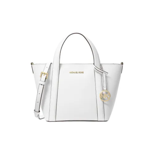 MICHAEL KORS Pratt Покрытый холст Одно плечо Сумка Маленькая Женская Оптический белый