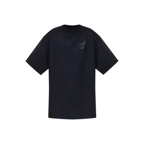 Balenciaga T-рубашка с оборванным рукавом женская черная свободного кроя