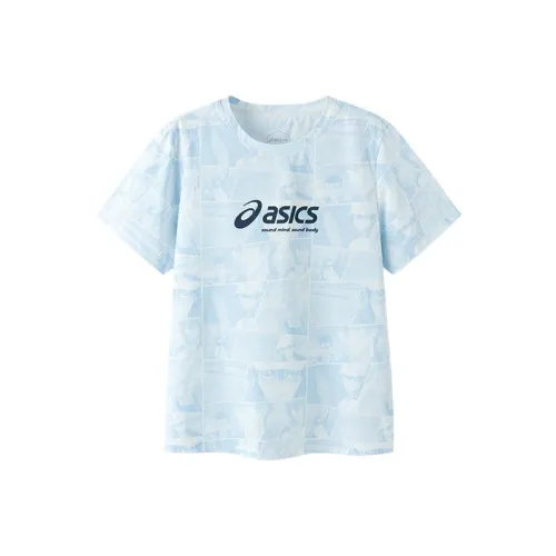 Asics x XINWANGQIUWANGZI LIANMINGKUAN Спортивная рубашка для выполнения упражнений SS25 5017 Синий Многоцветный Детский возраст 3-7 лет