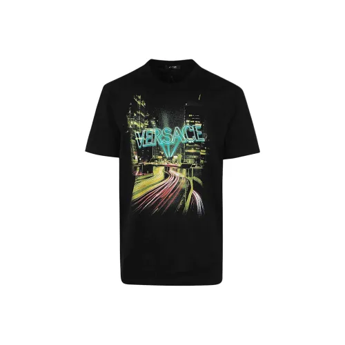 VERSACE Мужские черные T-рубашки