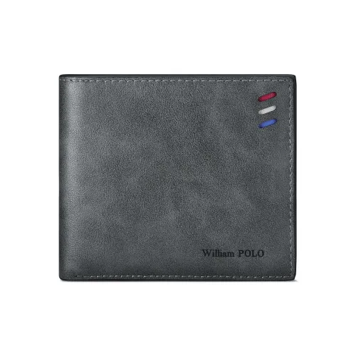 WilliamPOLO Microfiber Leather Wallet Standard Men's Blue Gray