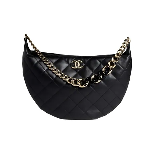 CHANEL 22c Early Spring Цепочка Maxi Хобо Сумка Пельмени Сумка Женская Черная
