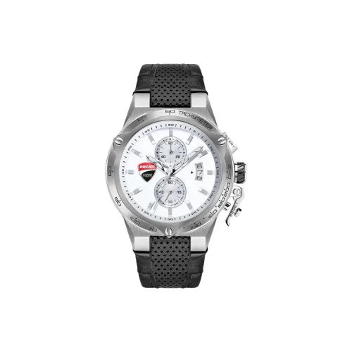 DUCATI Кварцевый механизм Кожаный ремешок Часы Мужские Белый циферблат