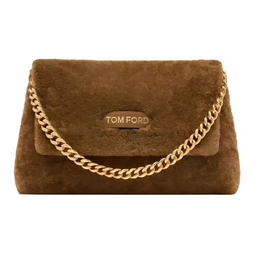 TOM FORD Shearling Сумка через плечо Одно плечо Клатч Средний Женский Коричневый