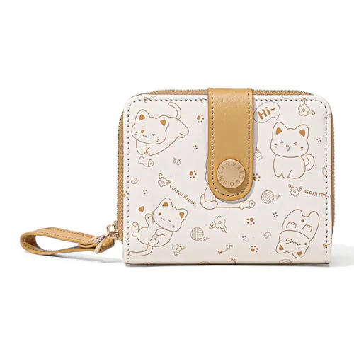 CinvaiKrose Синтетическая кожа Укороченный Кошелек для монет клатч кошелек для хранения женский розовый абрикос