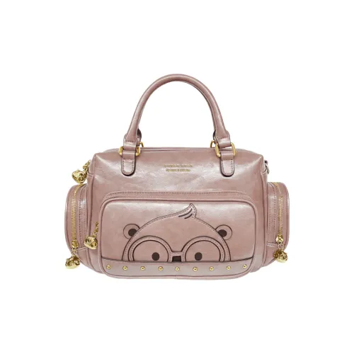 CREAM BEAR ПУ (полиуретан) Сумка Женская Розовая Коричневая