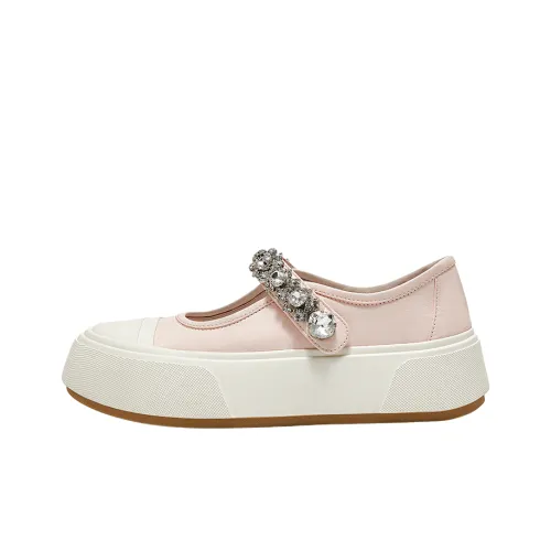 LOMOQUEEN Платформа Туфли Мэри Джейн 5 см Женские In Love Мусс Розовый