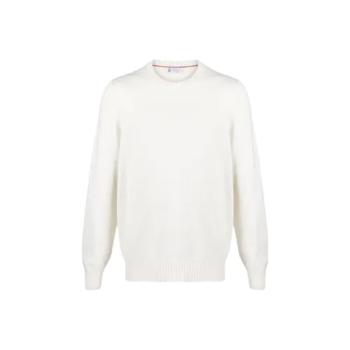 BRUNELLO CUCINELLI Кашемир Свитер Мужской Светлый Бежевый