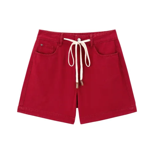 LEDIN Джинсовые шорты Женские Samba Red