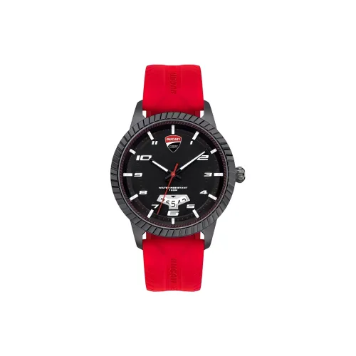 DUCATI Corse Podio Collection Кварцевый механизм Силиконовый ремешок Часы Мужские Черный циферблат