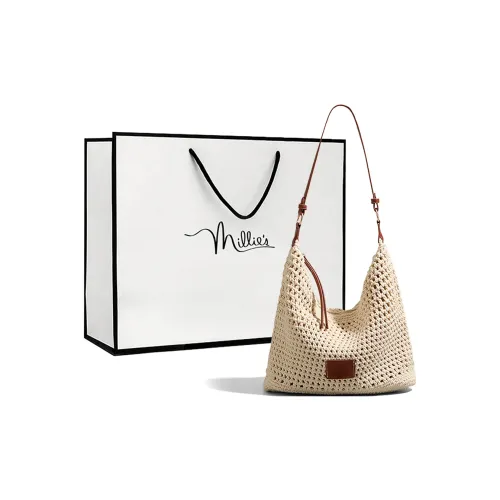 MILLIE'S Ткань Подмышечный Сумка на плечо Стандартная Женская Экрю