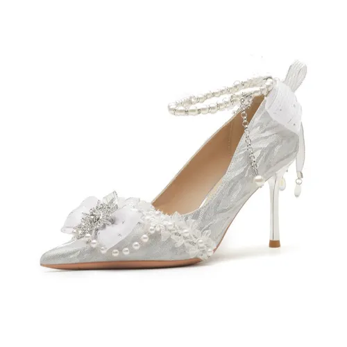 TATAYA Узкий каблук Высокие каблуки 8 см Женские Серебряный