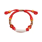 [Знак Змеи] Китайский зодиак + Собака Зуб [Многоцветная Красная нить]