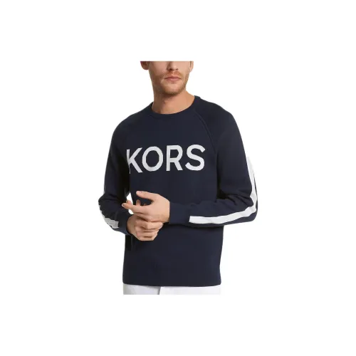 MICHAEL KORS Свитер из смеси хлопка Мужской Midnight Blue