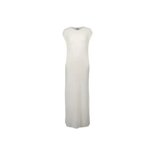 ALLUDE Белое Женское Платье без Рукавов