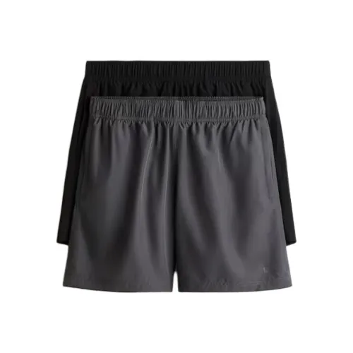 H&M 2 упаковки черных + серых мужских спортивных шорт