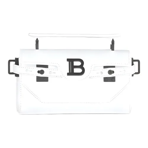 BALMAIN B Buzz Телячья кожа Сумка-багет Портативная сумка через плечо Мужская плечевая сумка Белая