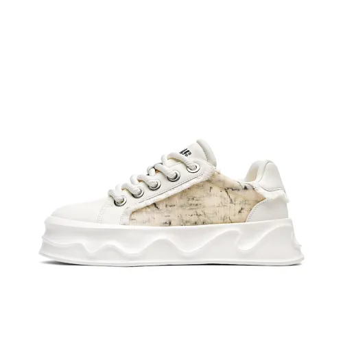 VIIEAS Дышащий увеличивающий высоту отводящий влагу Низкий топ Скейтборд Кроссовки Мужские Экрю