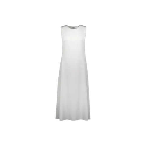ALLUDE Белое Женское Платье без Рукавов