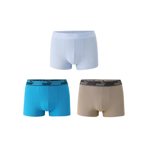 PUMA Молоко Синий/Небесный Синий/Коричневый 3 Пачки Мужские Боксеры
