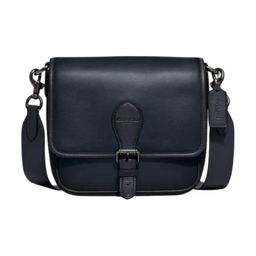 COACH Frankie Коровья кожа Сумка через плечо Маленькая Женская Темно-синяя